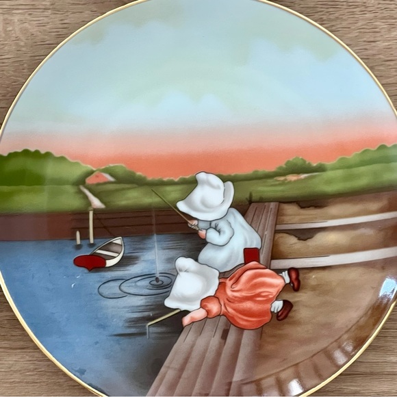 Vintage 1974 Complete Set of 7 Royal Bayreuth Sun-Bonnet Babies 7 days Plates LE - Picture 7 of 11